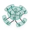 Flash Furniture Creekside Round Outdoor Picnic Table, Green Top/Seat, Black Frame, Mesh Metal Top, 46 in SLF-EMR-46-GN-GG - alternate 5
